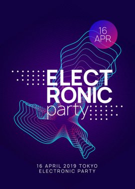 Neon Club broşürü. Elektro dans müziği. Trance parti DJ 'i. Elektronik