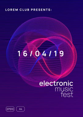 Neon Club broşürü. Elektro dans müziği. Trance parti DJ 'i. Elektronik