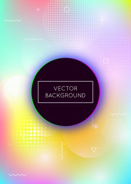 Sıvı şekilli Memphis gradyanı. Bauhaus elementleriyle dinamik holografik sıvı.