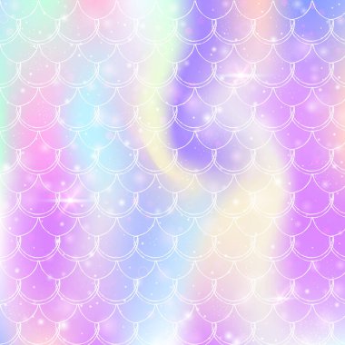 Kawaii deniz kızı desenli gökkuşağı pulları.