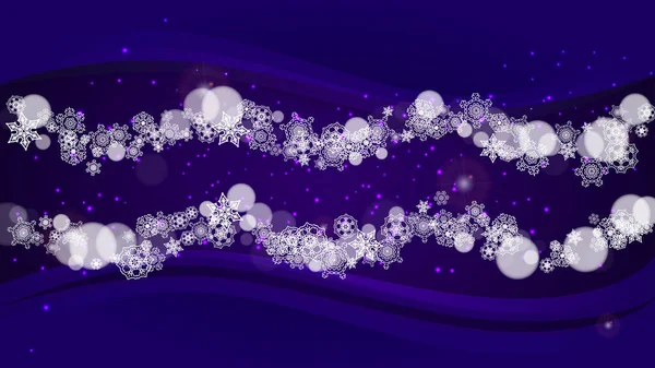 Christmas and New Year ultra violet snowflakes — Stock Vector