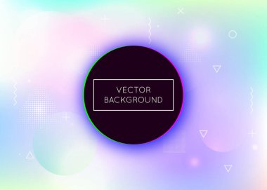 Sıvı şekilli holografik arkaplan. Memphis sıvı elementleriyle dinamik Bauhaus gradyanı.