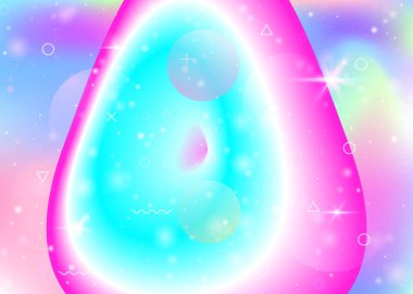 Canlı gökkuşağı gradyanı olan hologram arkaplanı. Dinamik sıvı. Sanal Kozmos.