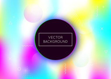 Sıvı şekilli holografik arkaplan. Memphis sıvı elementleriyle dinamik Bauhaus gradyanı.