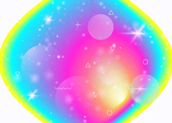 Holographischer Hintergrund mit lebendigen Regenbogengradienten. Dynamische Flüssigkeit. Hologramm des Kosmos. — Stockvektor