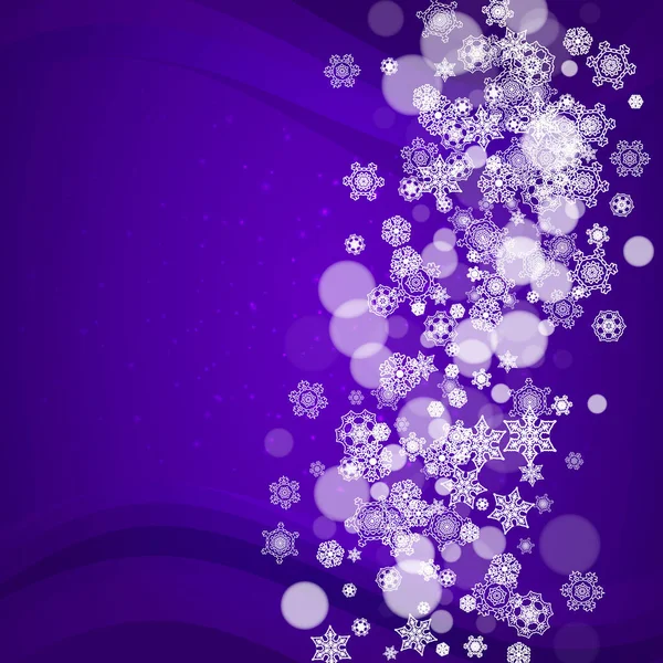 Christmas and New Year ultra violet snowflakes — Stock Vector