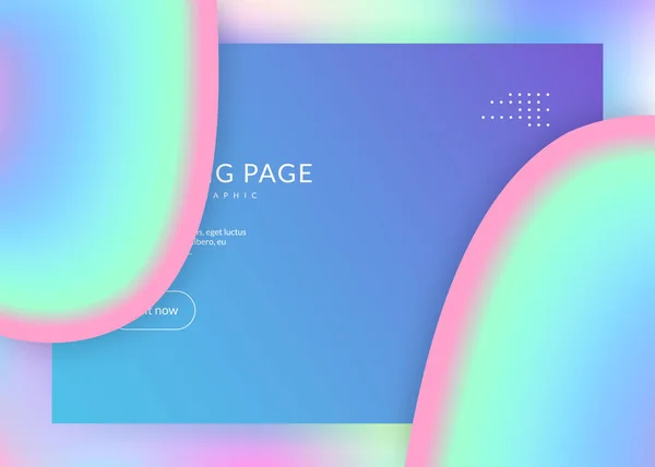 具有动态元素和形状的液体。登陆页. — 图库矢量图片