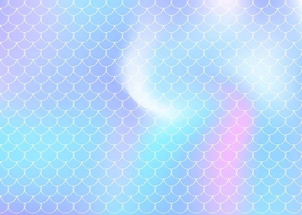 Mermaid scales background with holographic gradient. — Stock Vector