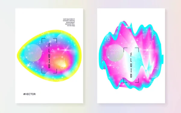 Éléments liquides avec formes et fluide. — Image vectorielle