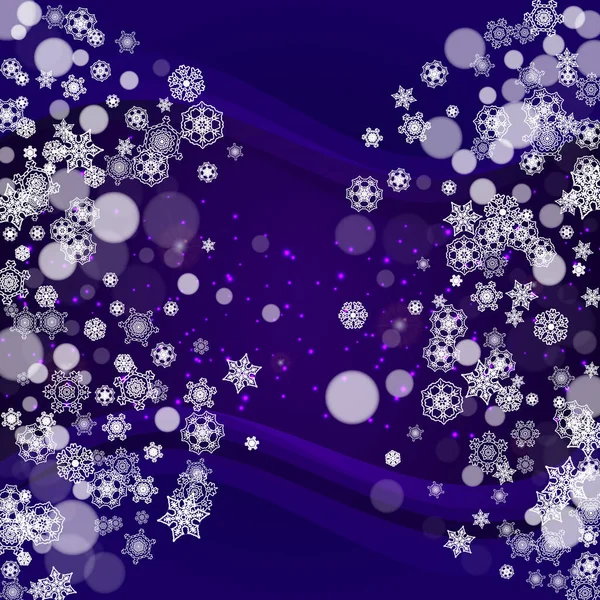 Noël et Nouvel An ultra violet flocons de neige — Image vectorielle