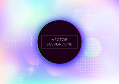 Sıvı şekilli Bauhaus arkaplanı. Gradyan memphis elementleriyle dinamik holografik sıvı.