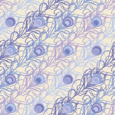 Sorunsuz vektör arka plan dekoratif tüyleri ile. Kumaş tasarımı, duvar kağıdı.