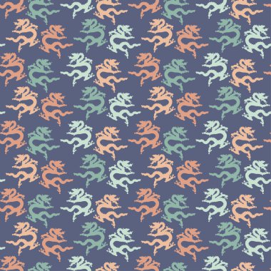 Basit vektör sorunsuz ejderha deseni. Yazdırın. Kumaş tasarımı, duvar kağıdı.