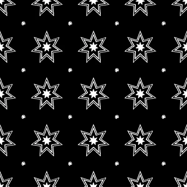 Fundo vetorial sem costura com estrelas decorativas. Imprimir. Design de pano, papel de parede . —  Vetores de Stock