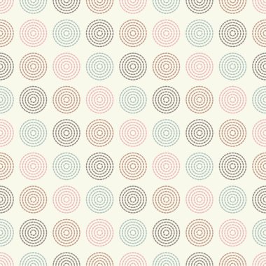 Noktalı halkalar ile Dikişsiz vektör dekoratif arka plan. Yazdırma. Kumaş tasarımı, duvar kağıdı.