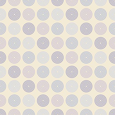 Noktalı halkalar ile Dikişsiz vektör dekoratif arka plan. Yazdırma. Kumaş tasarımı, duvar kağıdı.