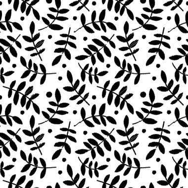 Sorunsuz vektör arka plan dekoratif yaprakları ile. Yazdırın. Kumaş tasarımı, duvar kağıdı.