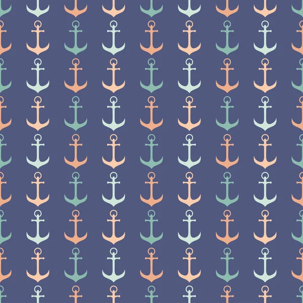 Seamless vector pattern with anchors. Print. Repeating background. Cloth design, wallpaper. — Stock Vector