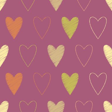 Sorunsuz vektör arka plan dekoratif yürekleri. Yazdırın. Poster aşk. Kumaş tasarımı, duvar kağıdı.