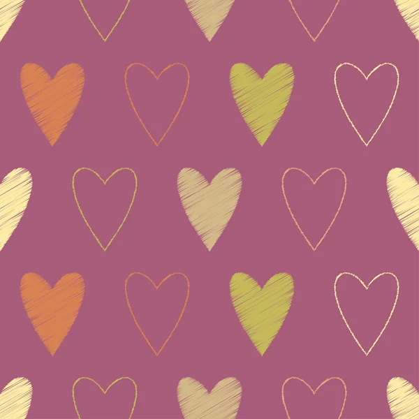 Бесшовный векторный фон с декоративными сердцами. Печать. Плакат "Любовь". Дизайн одежды, обои . — стоковый вектор