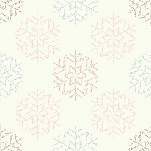 Fondo sin costuras con copos de nieve. Caligrafía. Impresión. Repetir antecedentes. Diseño de tela, papel pintado . — Vector de stock