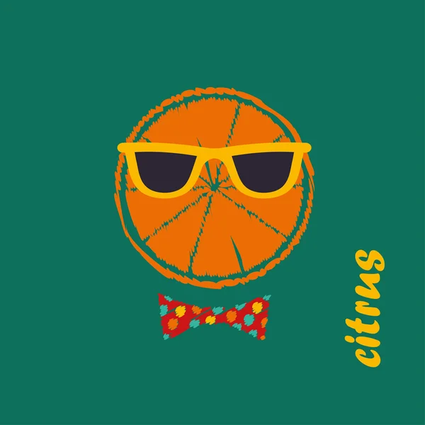 Poster Citrus in de bril. Vector illustratie. — Stockvector