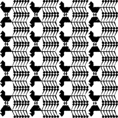Dekoratif Kuş ile sorunsuz vektör arka plan. Kumaş tasarımı, duvar kağıdı.