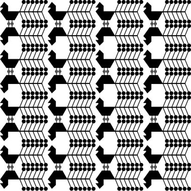 Dekoratif Kuş ile sorunsuz vektör arka plan. Yazdırın. Yinelenen arka plan. Kumaş tasarımı, duvar kağıdı.