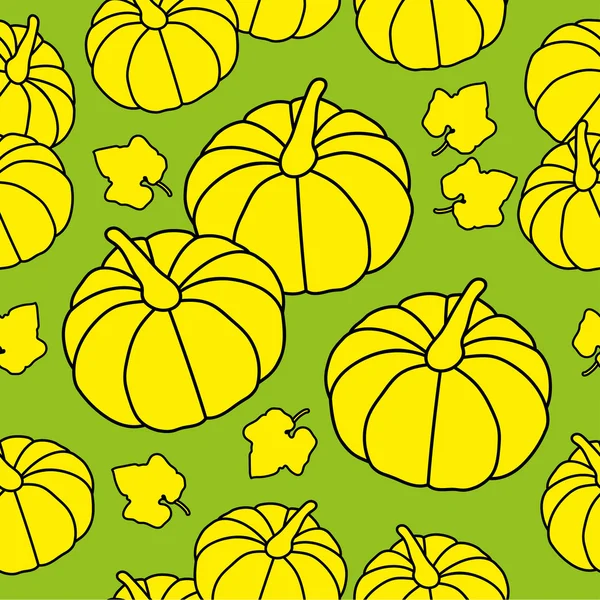Seamless decorative vector background with pumpkins. Print. Repeating background. Cloth design, wallpaper. — Stock Vector