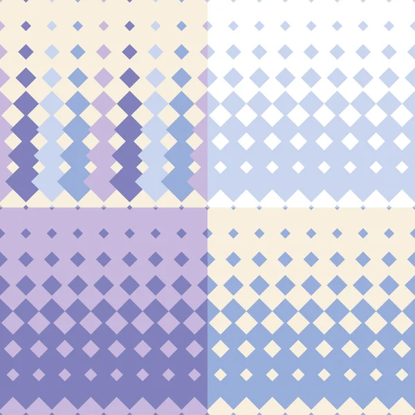 Conjunto de 4 fondos vectoriales sin costura con patrón geométrico abstracto. Impresión. Repetir antecedentes. Diseño de tela, papel pintado . — Vector de stock