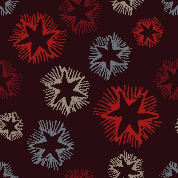 Seamless vector background with decorative stars. Print. Cloth design, wallpaper. — Stock Vector