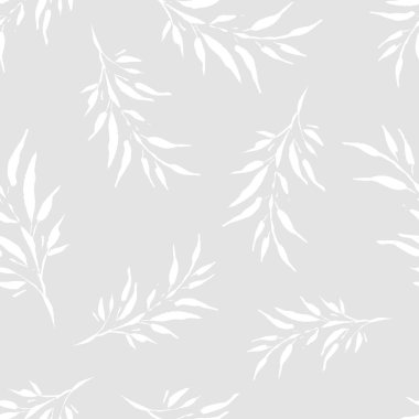 Dekoratif branche ve yaprakları ile sorunsuz vektör arka plan. Yazdırın. Kumaş tasarımı, duvar kağıdı.