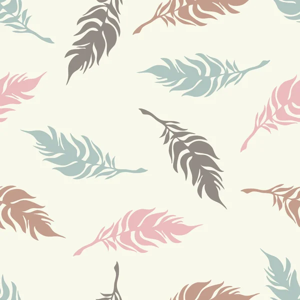Seamless vector background with decorative feathers. Cloth design, wallpaper. Print. — Stock Vector