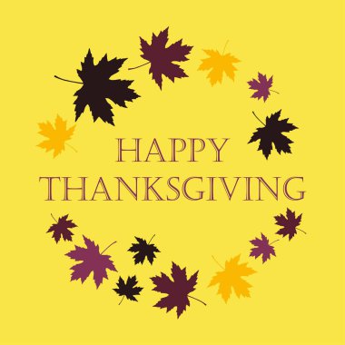 Şükran günü kartı şablonu. Mutlu Şükran günü afiş, el ilanı. Yazdır.