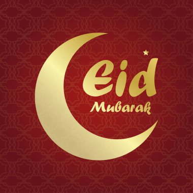 Tebrik kartı tasarımı Müslüman topluluk, bayram kutlama ünlü festival için moon ile dekore edilmiştir. Vektör çizim.