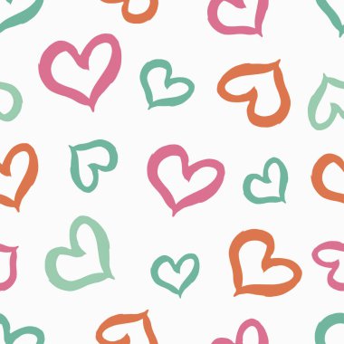 Sorunsuz vektör arka plan dekoratif yürekleri. Yazdırın. Poster aşk. Kumaş tasarımı, duvar kağıdı.