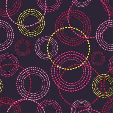 Sorunsuz vektör dekoratif arka plan ile noktalı Yüzüklerin. Yazdırın. Kumaş tasarımı, duvar kağıdı.