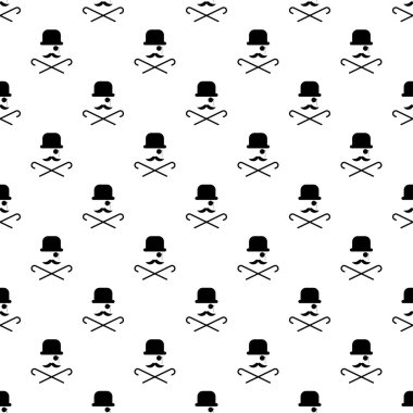 Sorunsuz vektör arka plan Hipsters ile. Yazdırın. Yinelenen arka plan. Kumaş tasarımı, duvar kağıdı.