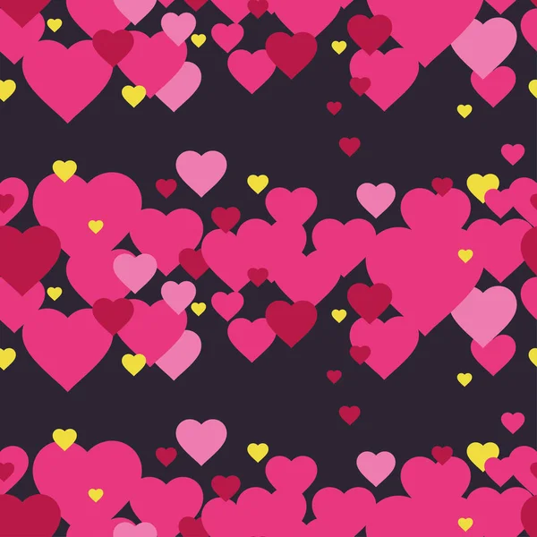 Fondo de vector sin costuras con corazones decorativos. Día de San Valentín. Impresión. Diseño de tela, papel pintado . — Vector de stock