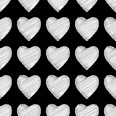 Sorunsuz vektör arka plan dekoratif yürekleri. Yazdırın. Kumaş tasarımı, duvar kağıdı.