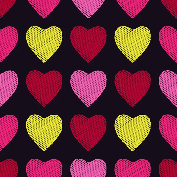 Sorunsuz vektör arka plan dekoratif yürekleri. Yazdırın. Kumaş tasarımı, duvar kağıdı.