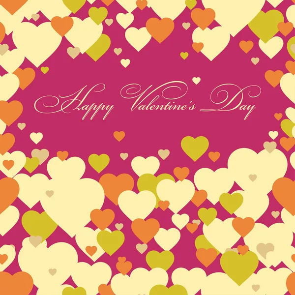 Happy Valentine's Day achtergrond met Hearts. Vectorillustratie. Wenskaart. — Stockvector