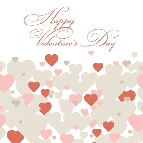 Feliz Dia dos Namorados fundo com corações. Ilustração vetorial. Cartão de saudação . — Vetor de Stock