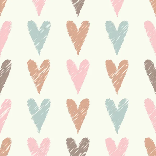 Fondo de vector sin costuras con corazones decorativos. Día de San Valentín. Impresión. Diseño de tela, papel pintado . — Vector de stock