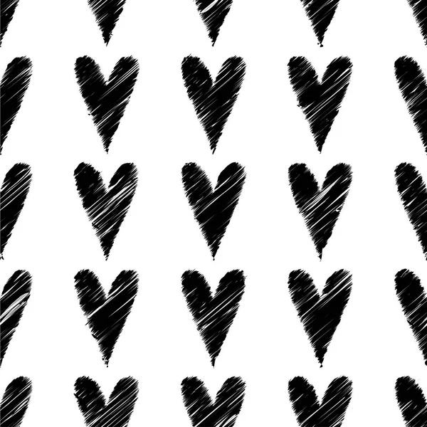 Sømløs vektorbakgrunn med dekorative hjerter. Valentinsdagen. Skriv ut. Konstruksjon av kluter, tapeter . – stockvektor