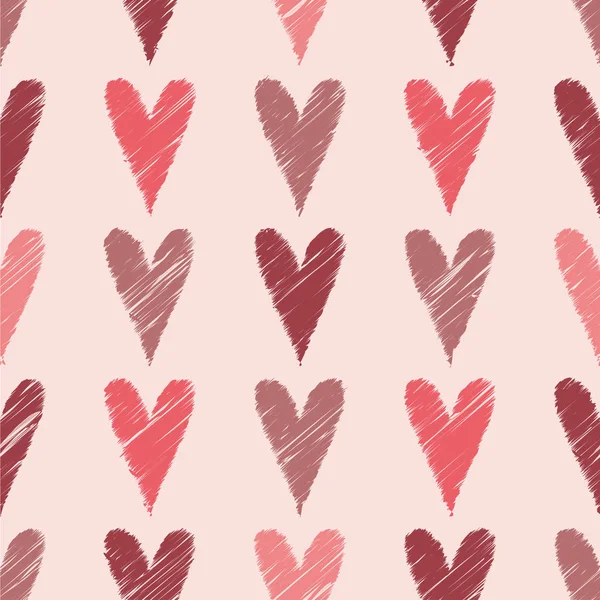 Fond vectoriel sans couture avec des cœurs décoratifs. Saint-Valentin. Une empreinte. Conception de tissu, papier peint . — Image vectorielle