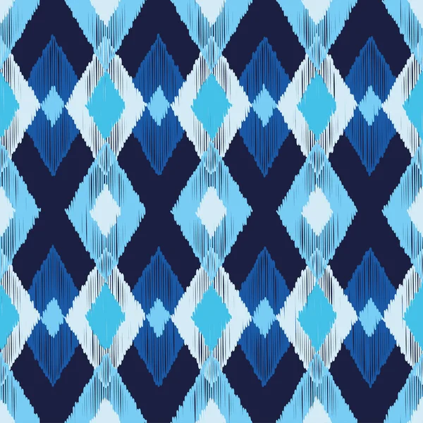 Modèle sans couture boho ethnique. Ikat. Une empreinte. Contexte répété. Conception de tissu, papier peint . — Image vectorielle