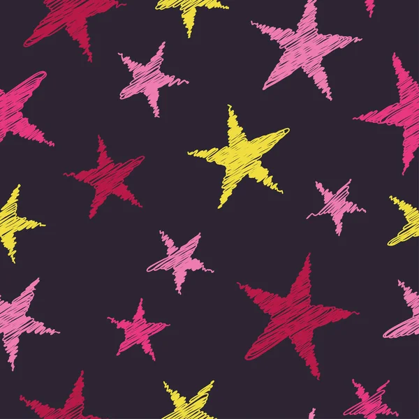 Fondo de vector sin costuras con estrellas decorativas. Impresión. Diseño de tela, papel pintado . — Vector de stock