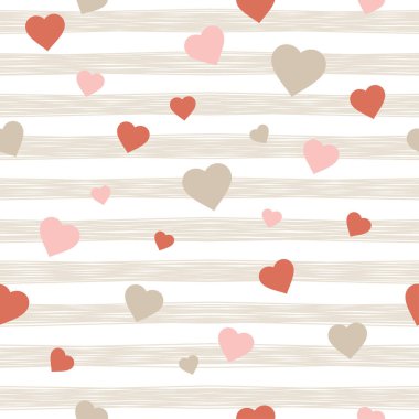 Sorunsuz vektör arka plan dekoratif yürekleri. Sevgililer günü. Yazdırın. Kumaş tasarımı, duvar kağıdı.