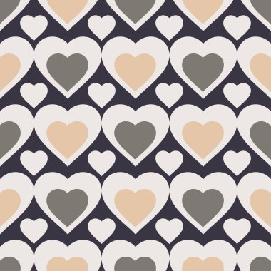 Sorunsuz vektör arka plan dekoratif yürekleri. Sevgililer günü. Yazdırın. Kumaş tasarımı, duvar kağıdı.